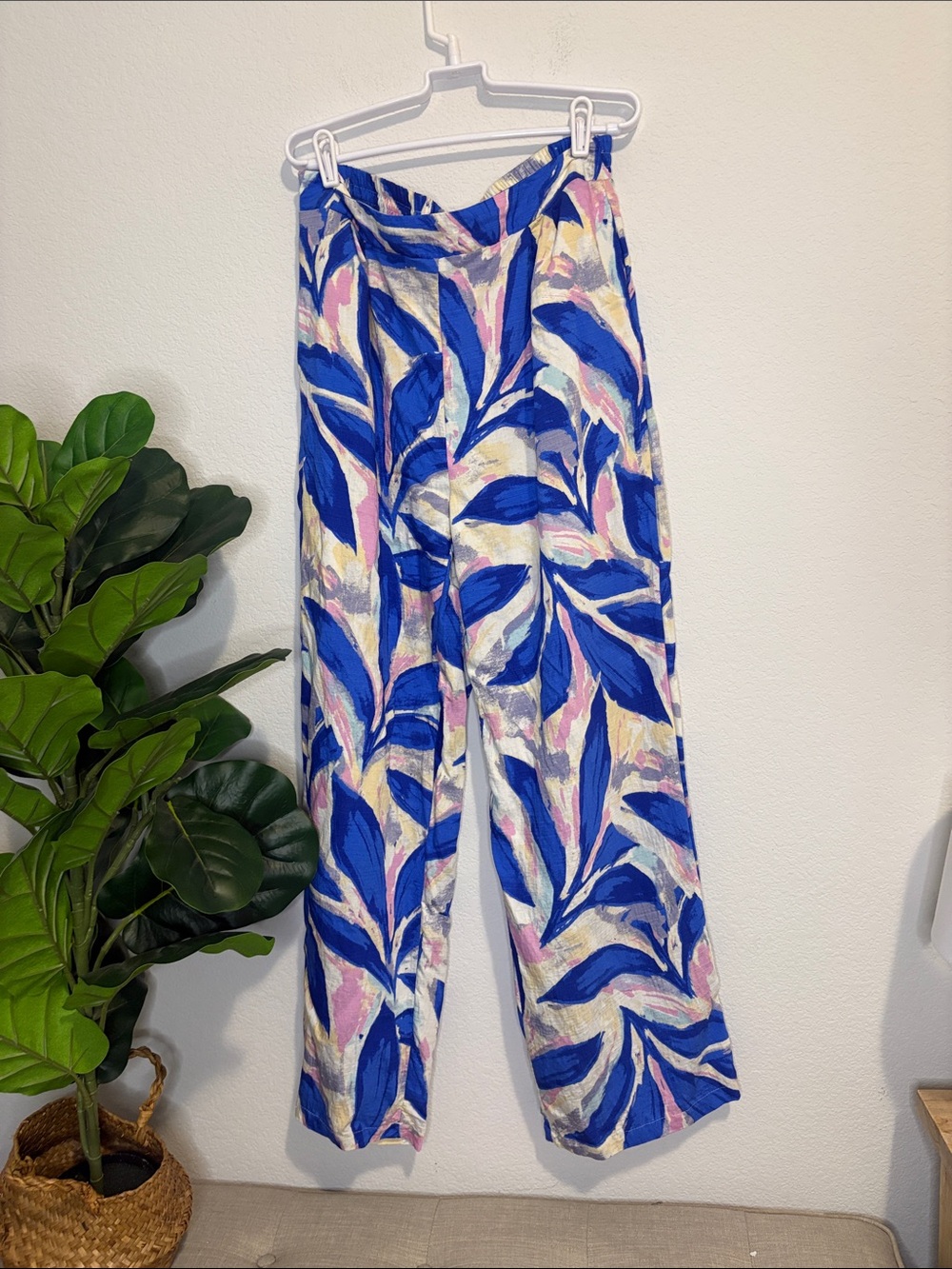Milk & Honey Blue Floral Wide-Leg Pants